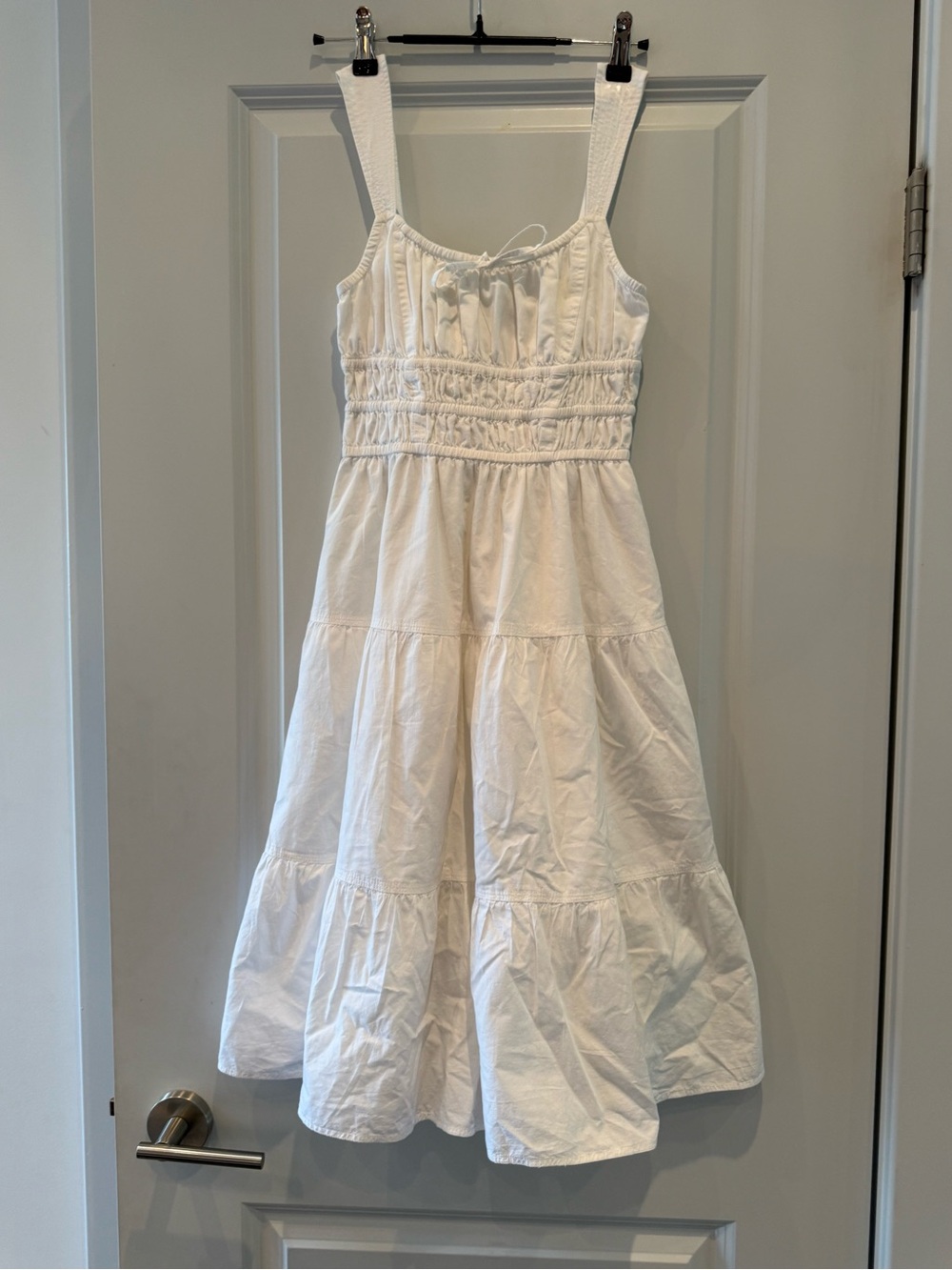 Sunday Best (Aritzia) White Smocked Tiered Sundress
